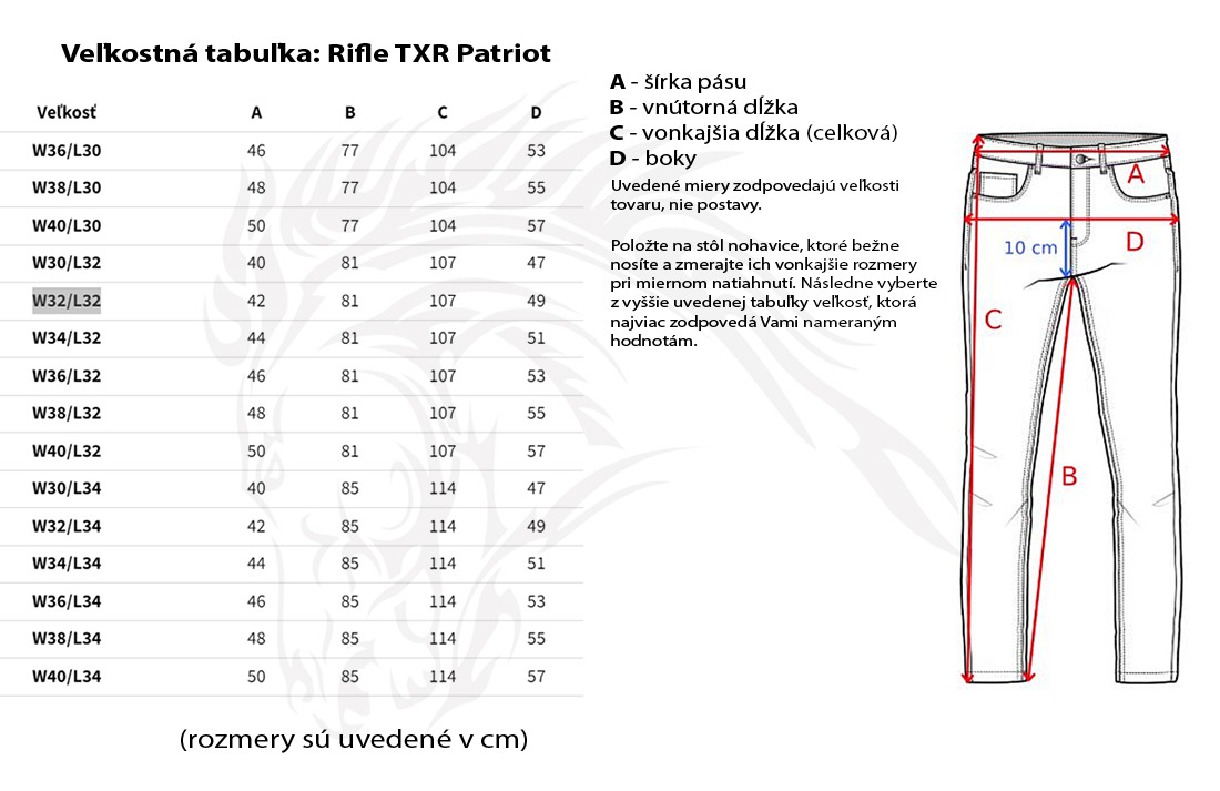 TXR Rifle na motorku PATRIOT svetlo modré W34-L32